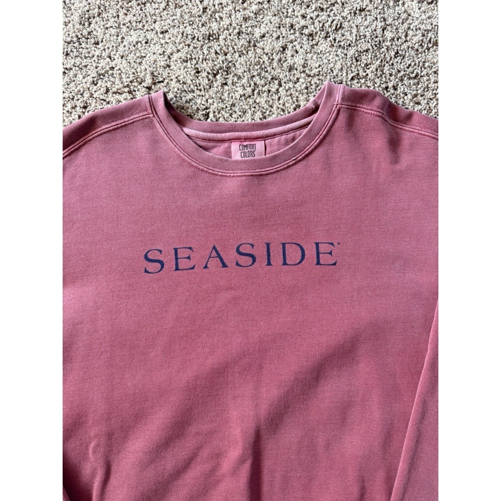 The Seaside Style Sweatshirt Size Large Beach Crewneck Pullover Dusty Red 30A - Picture 2 of 5